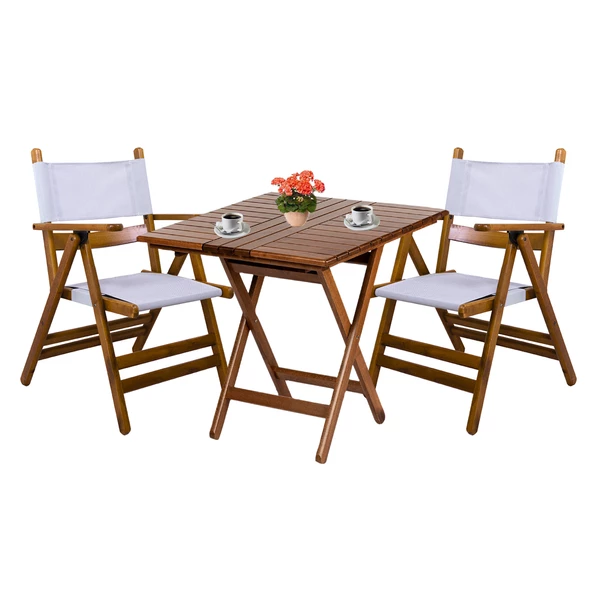 Marmaris Katlanır Ahşap Bahçe Balkon Sandalyesi -Kolçaklı, PVC Kumaşlı (Atina PVC Chair) - 9