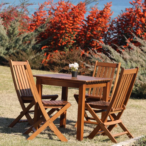 Avşa Katlanır Ahşap Bahçe Balkon Sandalyesi Kolçaksız (Acropol Chair) - 6