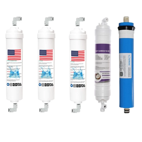 Reverse Osmosis Filtre Su Arıtma 5'Li Set Membran Seçenekli