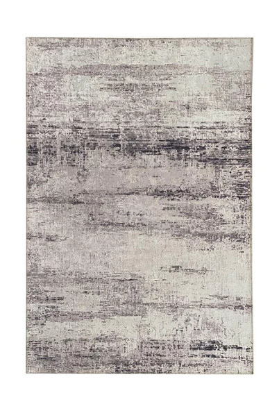 Modern Abstrak Çizgi desenli Gri Halı Kaymaz Taban Makinada Yıkanabilir - 4