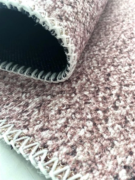 Modern desenli bulanık Pudra Rose Şönil Dokuma Halı Kaymaz Tabanlı - 3