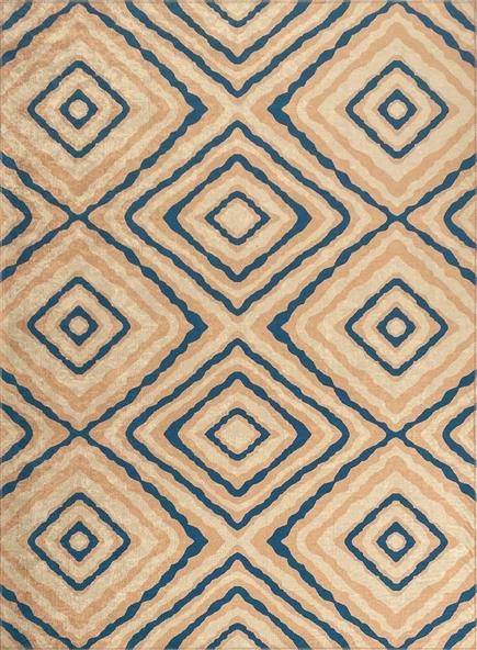 İskandinav tarzı Geometrik Karo desenli Bej Mavi Krem Halı Kaymaz Taban Makinada Yıkanabilir - 3