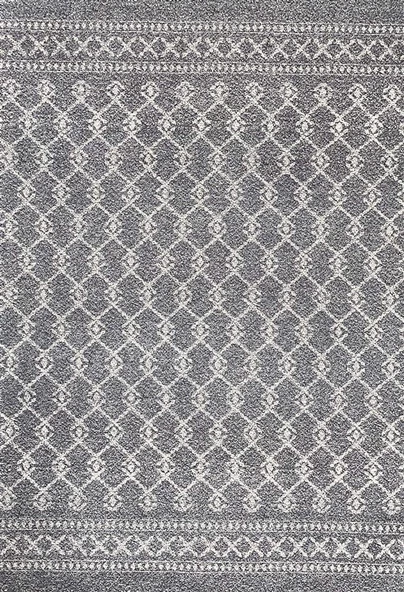 Modern Şönil Dokuma İskandinav Örgü desenli koyu Gri Halı - 2
