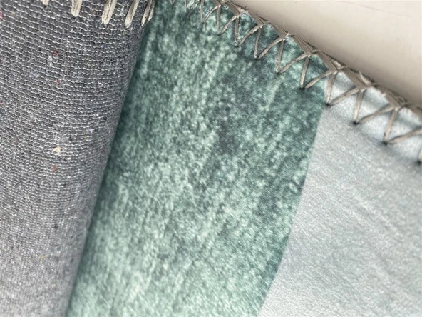 Bambu Halı Salon Halısı Post Pelüş Halı Elips desenli Yeşil tonlarda - 4