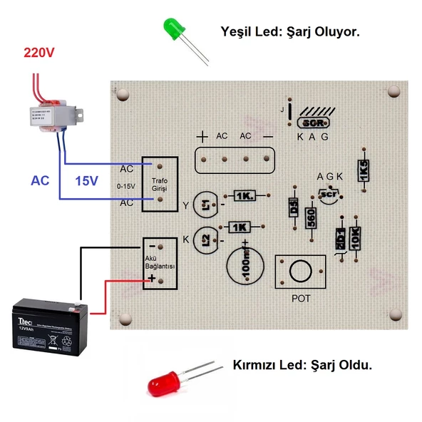 12V Akü Şarj Devresi - Demonte(Montesiz) - 3