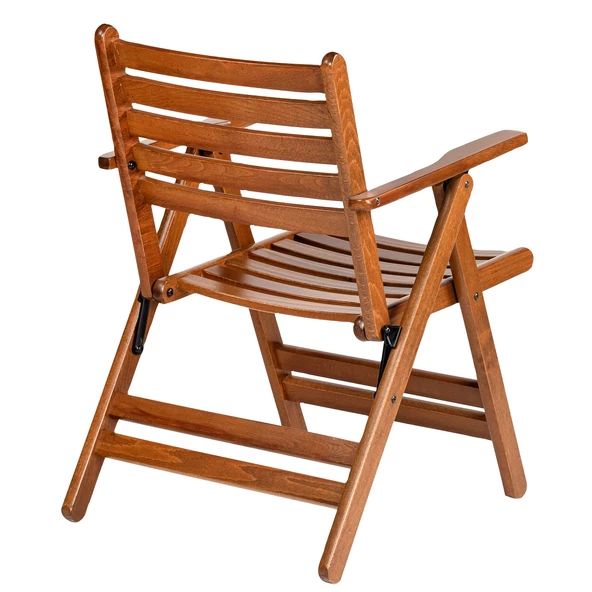 Antalya Kolçaklı Katlanır Sandalye BEYAZ - Ahşap Bahçe Balkon Sandalyesi (London Chair) - 3