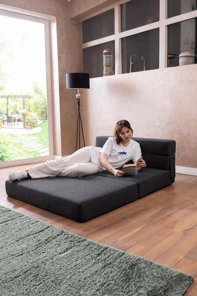 GOOD NİGHT 150cm Oskar Katlanır Yatak & Koltuk Yıkanabilir  Sırt Destekli - Resim 2