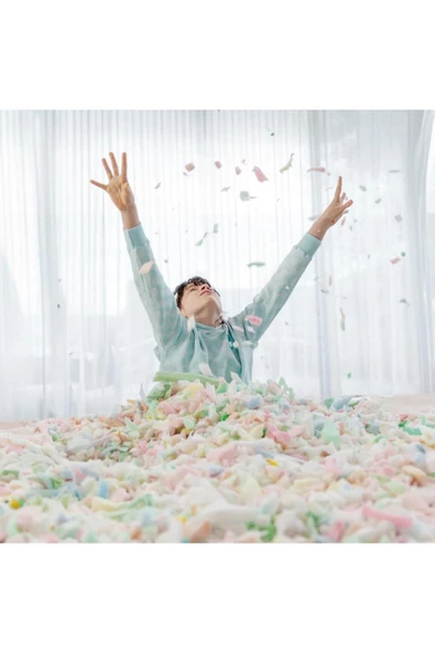 GOOD NİGHT 12 Renk Gök kuşağı Puf Armut Koltuk 100x100x50cm - 3