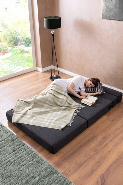 GOOD NİGHT 150cm Oskar Katlanır Yatak & Koltuk Yıkanabilir  Sırt Destekli - Resim 4