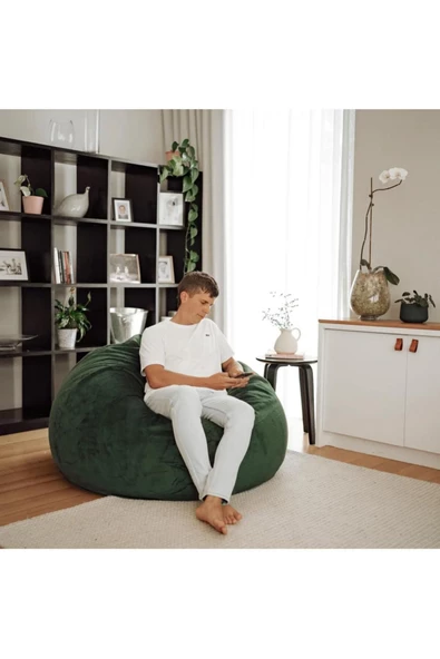 GOOD NİGHT 12 Renk Gök kuşağı Puf Armut Koltuk 100x100x50cm - 3