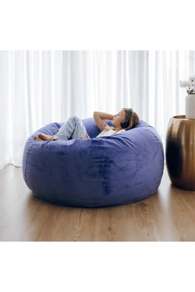 GOOD NİGHT 12 Renk Gök kuşağı Puf Armut Koltuk 100x100x50cm - 2