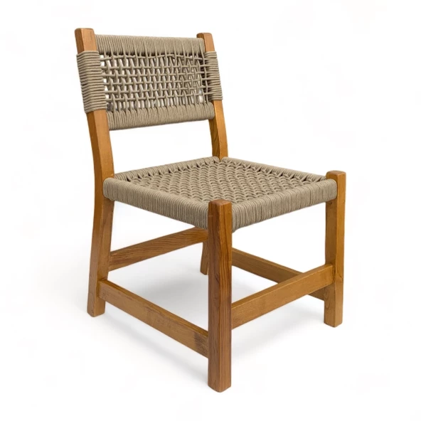 Taksim Ahşap Bahçe Balkon Sandalyesi Kolçaksız - Kestane Ağacından (Maya Chair) - 3