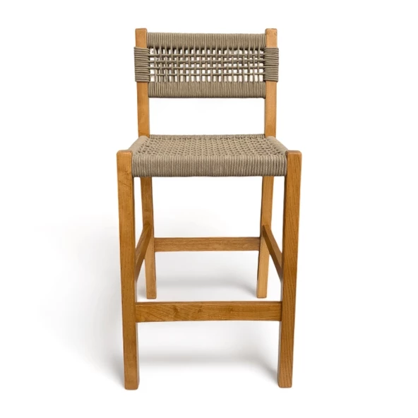 Taksim Bar Tipi Ahşap Sandalye -Kestane Ağacından (Maya Bar Chair) - 5