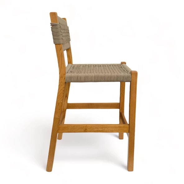 Taksim Bar Tipi Ahşap Sandalye -Kestane Ağacından (Maya Bar Chair) - 2
