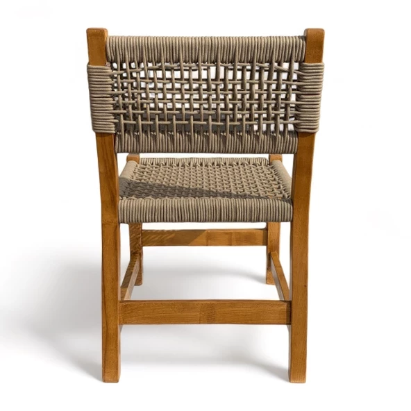 Taksim Ahşap Bahçe Balkon Sandalyesi Kolçaksız - Kestane Ağacından (Maya Chair) - 5