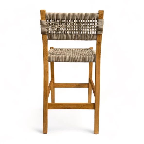 Taksim Bar Tipi Ahşap Sandalye -Kestane Ağacından (Maya Bar Chair) - 4