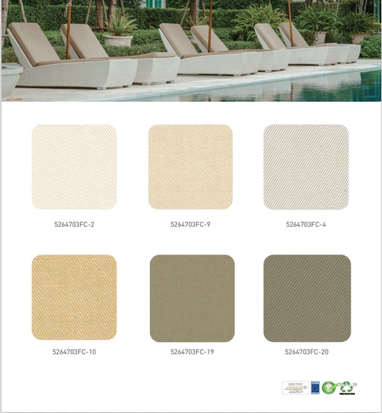 Çamlıca Alüminyum Bahçe Koltuğu - Ahşap Desenli İkili Koltuk, Minderli - 5