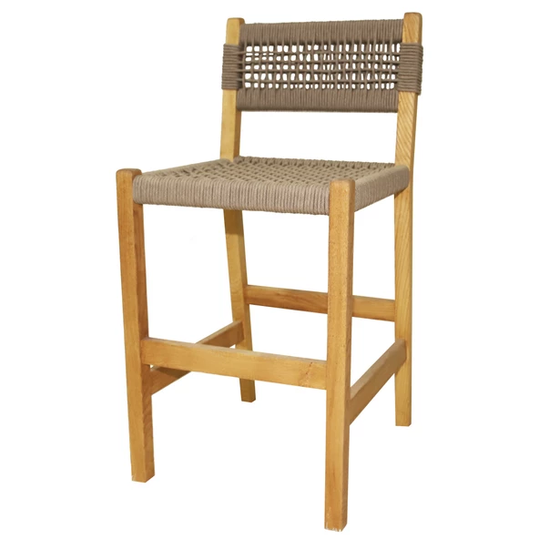 Taksim Bar Tipi Ahşap Sandalye -Kestane Ağacından (Maya Bar Chair) - 3