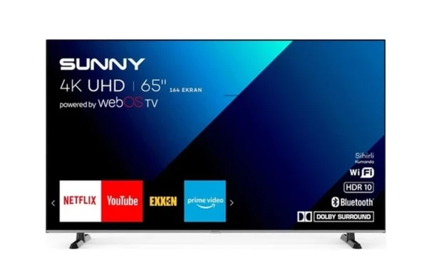 Sunny SN65FMN240 4K Ultra HD 65" 165 Ekran Uydu Alıcılı webOS Smart LED TV