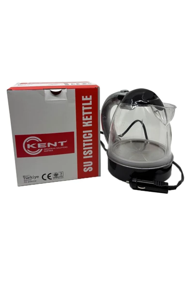 KENT 24 Volt Araç İçi Oto Su Isıtıcı Kettle Çaydanlık 1 Lt Siyah - 1