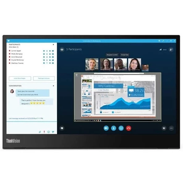 Lenovo ThinkVision M14D 63AAUAT6WL 14" 6 ms IPS 60 Hz Taşınabilir Monitör