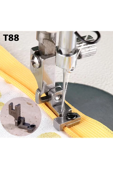 Sanayi Düz Dikiş Makinası Ayarlanabilir Sağ Sol Gizli Fermuar Ayağı T88 Çok Fonksiyonlu - 2