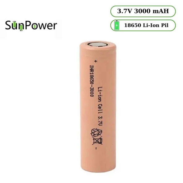 ORTEC LİTHİUM SUNPOWER 18650 3000 MAH 10C