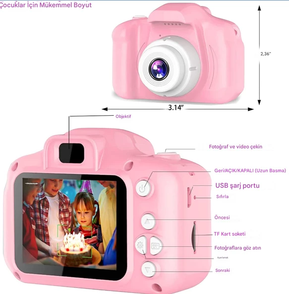 Kamera Karikatür Oyuncak Dijital Kamera Video Kaydedici Çocuklar İçin Eğitim Oyuncakları - 3