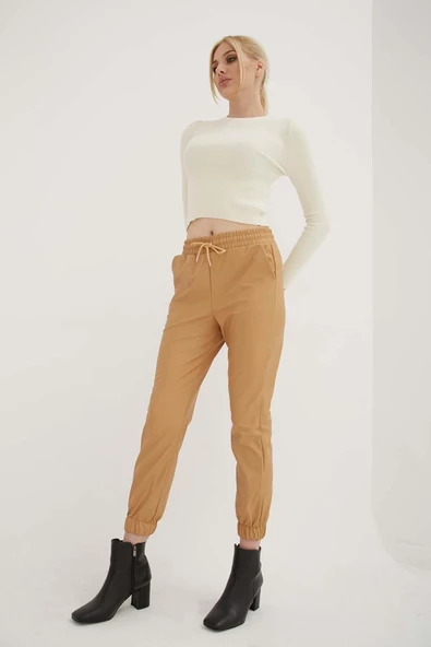 FASHION FRIENDS KADIN SUNİ DERİ PANTOLON 23K0452K1 - 2