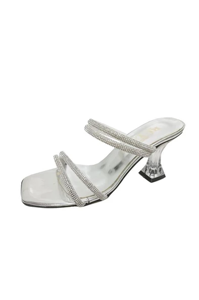 Rüya 8208-3 Rugan Taşlı Şeffaf Topuk Kadın Terlik - 7