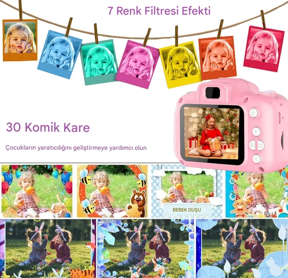 Kamera Karikatür Oyuncak Dijital Kamera Video Kaydedici Çocuklar İçin Eğitim Oyuncakları - 4