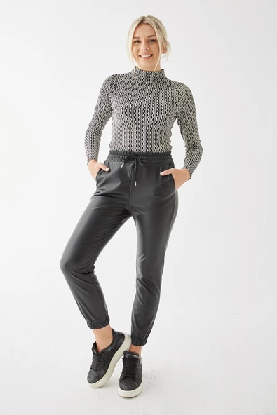 FASHION FRIENDS KADIN SUNİ DERİ PANTOLON 23K0452K1 - 7