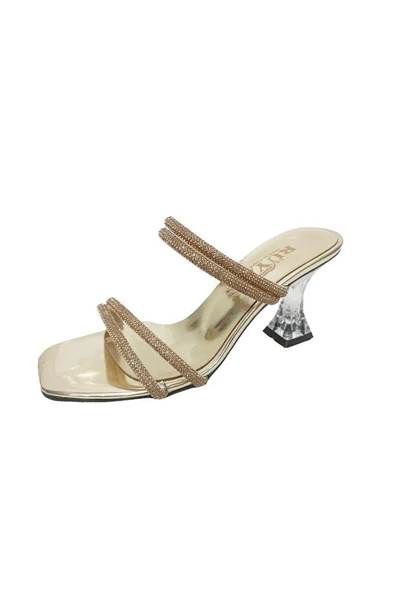 Rüya 8208-3 Rugan Taşlı Şeffaf Topuk Kadın Terlik - 4