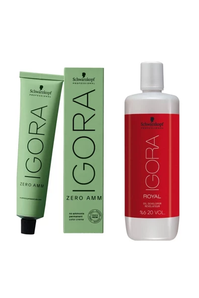 5 Adet Schwarzkopf Igora Zero Amm 9-00 Saç Boyası + Oksidan 1000 ml Amonyaksız %100 Beyaz Kapama