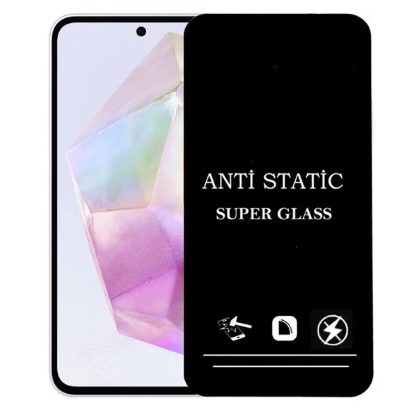 Samsung Galaxy A35 Anti Statik Ekran Koruyucu Toz Tutmayan Kırılmaz Cam