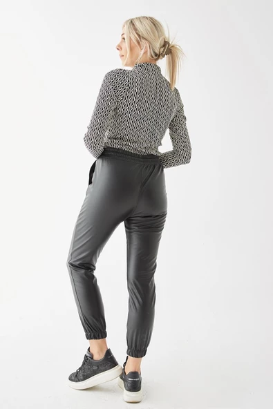 FASHION FRIENDS KADIN SUNİ DERİ PANTOLON 23K0452K1 - 8