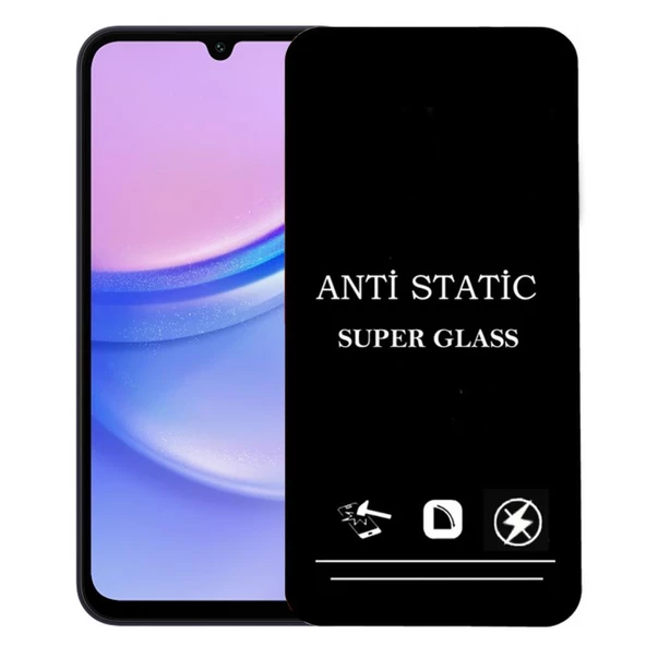 Samsung Galaxy A15 Anti Statik Ekran Koruyucu Toz Tutmayan Kırılmaz Cam