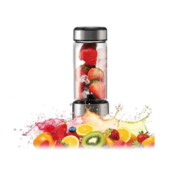 PrimeX MPIA MP-BL12 126W 2000mAH Şarjlı Cam Blender, Sporcu Taşınabilir Şarjlı Blender, Buz Kırma ve Meyve Parçalayıcı Çelik Bıçak Blender, (Taşıma Kapağı Dahil)