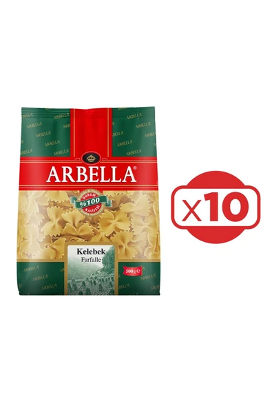 Arbella Kelebek Makarna 500 gr x 10 Adet