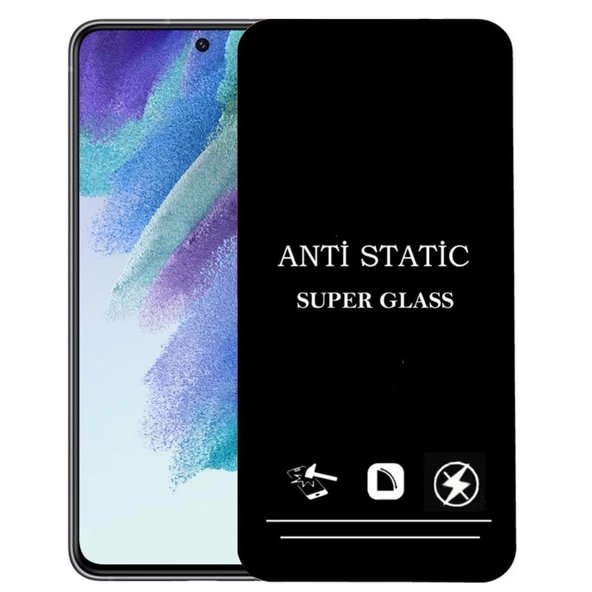 Samsung Galaxy S21 FE Anti Statik Ekran Koruyucu Toz Tutmayan Kırılmaz Cam