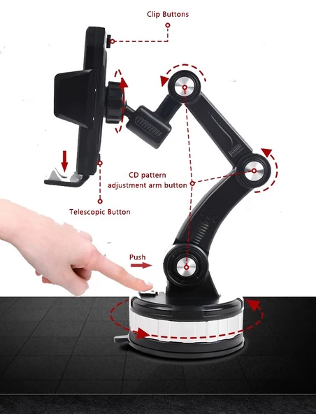 Vlike V13 Vantuzlu 360 Derece Ayarlanabilir Araç Tutucu - 7