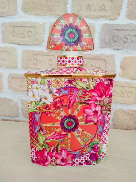 Lilyum Desen Porselen Parfüm Şişesi 240ml Medium 16cm - 5