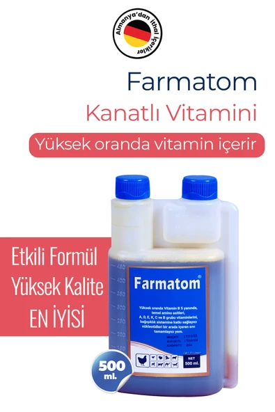 FARMATOM Kuşlar Için Kanatlı Vitamini 500 ml C Vitaminli