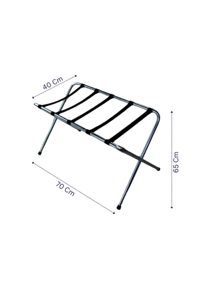 Home Dzgn Home Metal Valizlik Katlanır Bavulluk Otel Tipi Valiz Sehpası - Resim 2