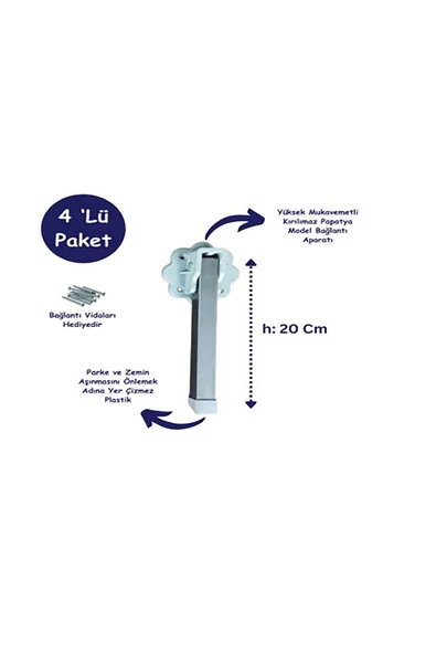 Home METAL KATLANIR YER SOFRASI AYAĞI 20 CM - 4'LÜ TAKIM - 2