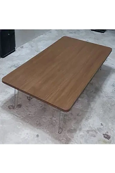 Home Katlanır Dikdörtgen Yer Sofrası Hamur Açma Sunum Masası Ceviz 60cmx90cm - 3