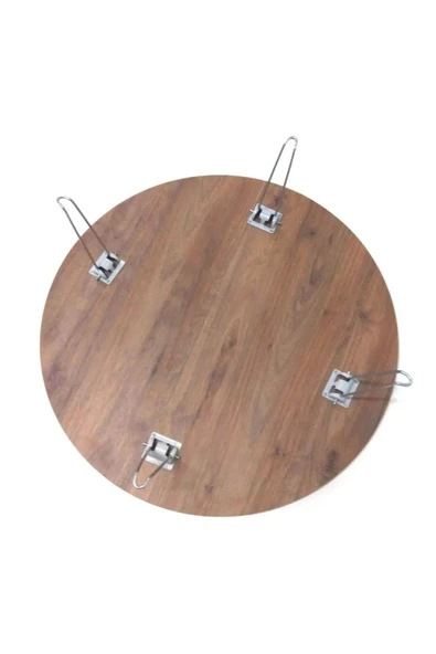 Home KATLANABİLİR METAL AYAKLI AHŞAP YER SOFRASI TEPSİ SİNİ 90 CM - 2