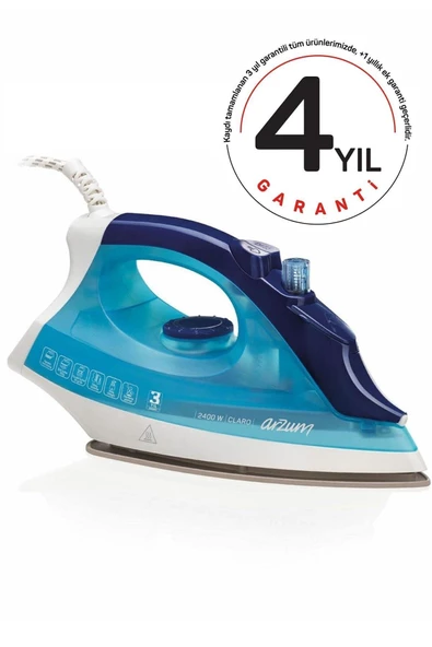 Arzum Ar688 Claro 2400 W Buharlı Ütü Seramik Tabanlı Mavi - 2