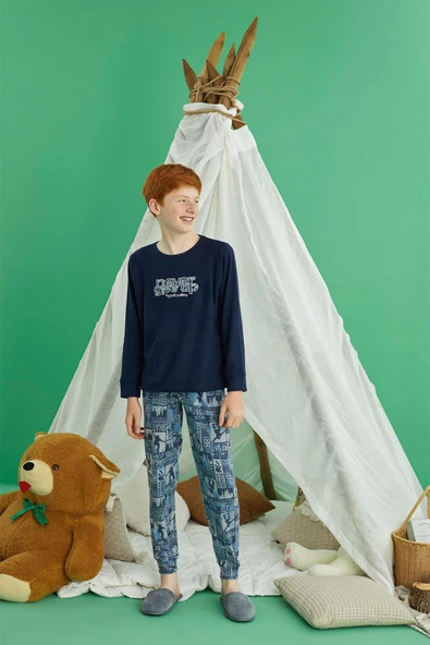 Aydoğan Erkek Garson Kaan Termal Lacivert Pijama Takım 0882 - 2