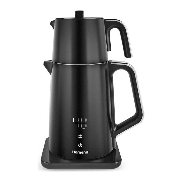 Homend Artfood Royaltea Cooltouch 1798H Dokunmatik El Yakmaz Gövdeli Paslanmaz Çelik Konuşan Çay Makinesi Siyah